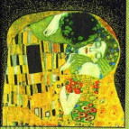 Салфетка для декупажа ! Поштучно 1/5 ! 33*33см 99397 Климт. Поцелуй, черная