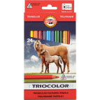 Олівці кольорові товсті 24кол. Koh-i-Noor 3144 Triocolor Jumbo 'Horses'