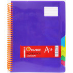 Зошит спіраль А4 200арк пласт обкл 5розд A-PLUS A-495 ORANGE