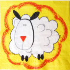 Салфетка для декупажа ! Поштучно 1/5 ! 33*33см №457 Детская. Баранчик