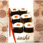 Салфетка для декупажа ! Поштучно 1/5 ! 33*33см №520 Суши