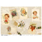 Декупажна карта рисова 35*50см 91936 Листівки у стилі антик