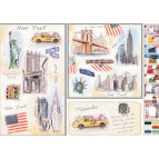 Декупажна карта 50*70см с металич ефектом 99244 Нью-Йорк