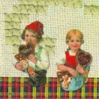 Салфетка для декупажа ! Поштучно 1/5 ! 33*33см 489200 Мальчик и девочка