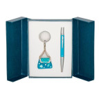 Ручки набір LANGRES "Purse" 1шт.+брелок синій LS.122005-02