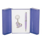 Ручки набір LANGRES "Heart" 1шт.+брелок фіолет LS.122003-07