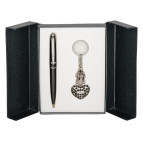 Ручки набір LANGRES "Corona" 1шт.+брелок чорний LS.122004-01