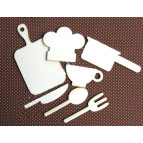 Висічка з білого картону Albinos Набір посуду 9шт. АЛБ-000002