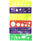 Лінійка-шаблон геометричний набір 6шт. 15см*7см +цифри+букви