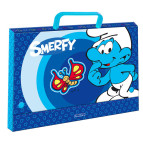 Портфель А4 StarPak Смурфики картон пустий на кнопках 259324