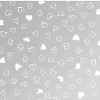 Папір для скрапбукінга Heyda А4 115г/м2 204878961 Велум напівпрозорий 'Дрібні серця' срібний