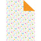 Папір для скрапбукінга Heyda А4 300г/м2 9452219 двосторонній Білий, Метелики