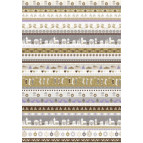 Папір для скрапбукінга Heyda А4 300г/м2 9451818 'Новорічні стрічки' золотий