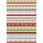 Папір для скрапбукінга Heyda А4 300г/м2 9451828 'Новорічні стрічки' червоний