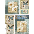 Декупажна карта 29,5*42см ЕВ-Д060 РОМАШКИ ТА МЕТЕЛИКИ