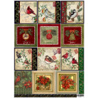 Декупажна карта 29,5*42см ЕВ-Д065 НОВОРІЧНІ ЛИСТІВКИ