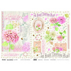 Декупажна карта рисова 35*50см 98970 Гортензії