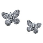 Подвеска металлическая, Бабочка с тиснением 19*15*2мм 10шт Античное серебро, Margo