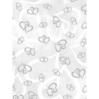 Папір для скрапбукінга Heyda А4 115г/м2 78851 Велум напівпрозорий 'Серця' срібло