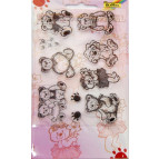 Штамп акриловый набор Медвежонок Тедди, 10шт, Folia