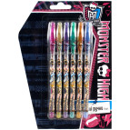 Гелеві ручки KITE набір 6шт мод 037 з блискітками Monster High MH14-037K