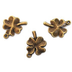 Подвеска металлическая, Четырехлистник 15*13*2мм 15шт Античная бронза, Margo