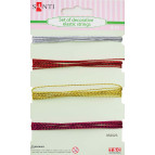 Шнур декоративний Santi набір 4шт*2м Червоно - Срібний 952023