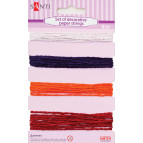 Шнур декоративний паперовий Santi набір 4шт*2м Червоно - Помаранчевий 952037