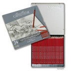 Олівці чорнографітні прості Cretacolor набір 24шт. в метал коробц Cleos 16024