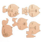 Заготовка для декорування ROSA (ДВП 3мм) набір 5шт "Кошенята" 4801190