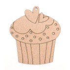 Заготовка для декорування ROSA (ДВП 3мм) набір 5шт "Кекс-2" 8,5*7,5см 4801195