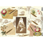Декупажна карта 29,5*42см Е-065 Vintage Design Листи з Парижу