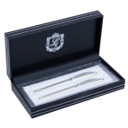 Ручки набір LANGRES "Elegance" 2шт.(Перо + Ролер) Білий, сині стрази LS.443003-12