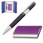 Ручки набір LANGRES "Fiole" 1шт.+візитниця фіолетовий LS.122009-07