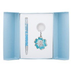 Ручки набір LANGRES "Bloom" 1шт.+брелок синій LS.122019-02