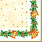 Салфетка для декупажа ! Поштучно 1/20 ! 33*33см №00302 Новогодние звоночки