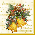 Салфетка для декупажа ! Поштучно 1/20 ! 33*33см №00702 Jingle bells
