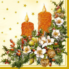 Салфетка для декупажа ! Поштучно 1/20 ! 33*33см №00902 Новогодняя композиция, свечи