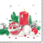 Салфетка для декупажа ! Поштучно 1/20 ! 33*33см №10101 Новогодняя композиция, свеча-2