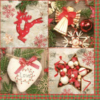 Салфетка для декупажа ! Поштучно 1/20 ! 33*33см №10201 Новогодние аксессуары-1