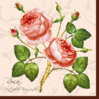 Салфетка для декупажа ! Поштучно 1/20 ! 33*33см №03102 Колючие розы, розовые