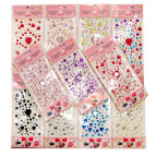 Наліпки дитячі СТРАЗИ 80*180мм Серця ST085-1