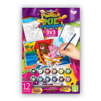 Картина по номер. на картоні DankoToys 3х3 PKN-01-07 3 картинки, 3 рівня сложності