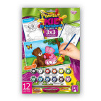 Картина по номер. на картоні DankoToys 3х3 PKN-01-08 3 картинки, 3 рівня сложності