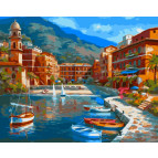 Картина по номер. на холсті 40*50см Идейка КН2135 Лодочный причал