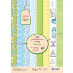 Папір для дизайну Rosa Talent набір А4, 8арк, 250г/м Вaby boy 5311095