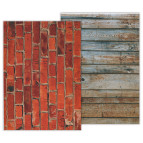 Папір для скрапбукінга Heyda А4 300г/м2 9452286 "Цегла/дерево" двостороння