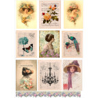 Декупажна карта 29,5*42см ЕВ-Д078 Портрети у стилі Ретро и малюнки