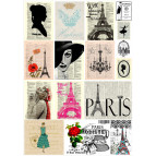 Декупажна карта 29,5*42см ЕВ-Д084 Париж. Вінтажна мода