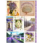 Декупажна карта 29,5*42см ЕВ-Д095 Лавандові поля та букети